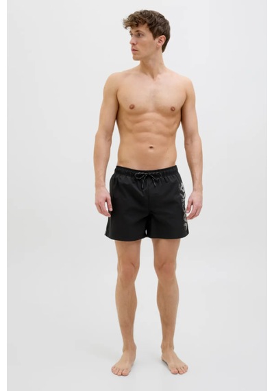 Jack & Jones Jpstmauı Jjswım Splıce Logo Akm Sn Erkek Siyah Şort Siyah