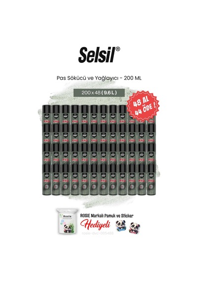 Selsil 48 Al 44 Öde 200 Ml Pas Sökücü Ve Yağlayıcı Ve Rosie Pamuk 1 adet