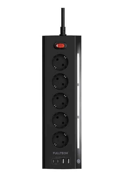 Akım Korumalı Priz, 5'li Priz Soketi, 5x Fiş Soketi, 2x Usb Girişi, 2x Type-c Girişi, Işıklı Gövde, Isıya Dayanıklı Yapı, 2 Metre Kablo Uzunluğu, Aşırı Gerilim Koruyucu Çoğaltıcı 16a/3680w