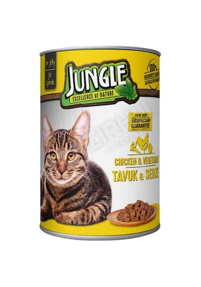 3 Adet Jungle Kedi Konservesi 400 Gr Tavuklu Sebzeli