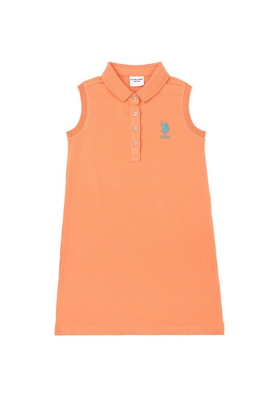 U.S. Polo Assn. Kız Çocuk Polo Yaka Kolsuz Örme Elbise 50289282-vr047 Çok Renkli