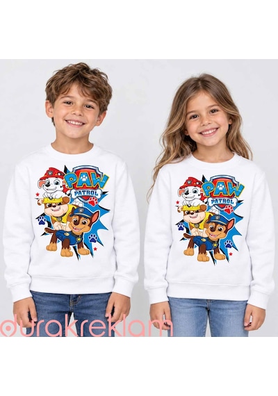 Paw Patrol Chase Marshall Rubble Dtf Transfer Baskı Çocuk Tişört Ve Sweatshirt Baskısı