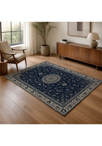 Kartela Halı Suma Halı Jüt Taban Dokuma Halı Lacivert - 100 X 150 Cm