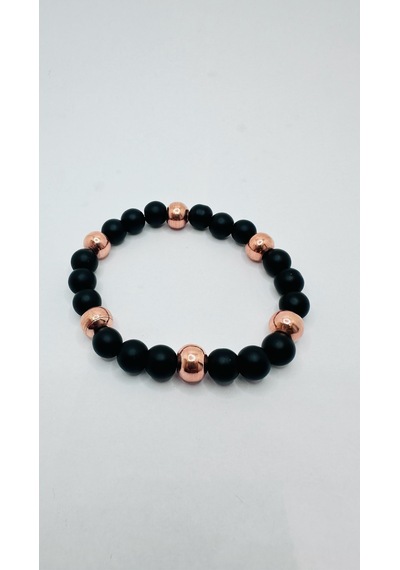 Gerçek Bakır Hematit Taşlı 8mm Streç Bileklik Unisex Doğal Taş Enerji Ve Denge Bilekliği