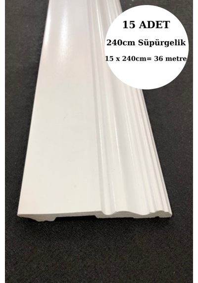 Diecor Dekoratif Boyanabilir 15 Adet 12cm Polistren Süpürgelik Ekru Model:xa301