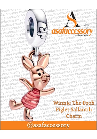 Winnie The Pooh Piglet Sallantılı Charm Pembe