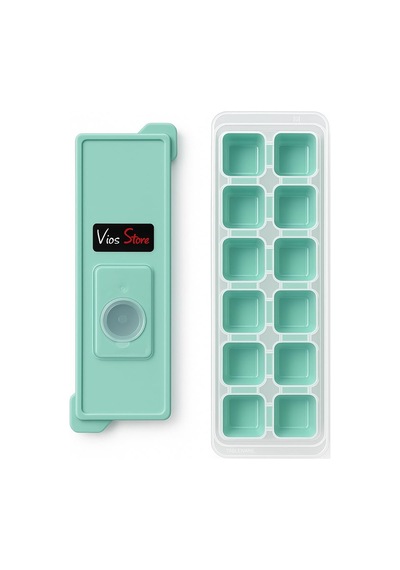 Vios Store 2'li Silikon Buz Kalıbı Sızdırmaz Kapaklı, Kolay Buz Çıkarma, 12 Gözlü, Esnek Ve Yıkanabilir, F Diğer