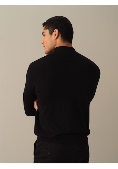 Xint Siyah Regular Fit Dik Yaka Pamuklu Hırka 801663