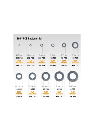 Civtec 1004 Parça 12 Çeşit Din 125 Pul Seti - Takım Çantası Tk-10