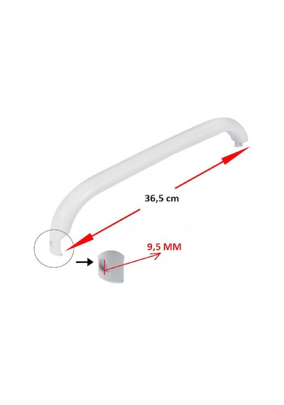 Bosch Uyumlu Buzdolabı Kapı Kolu 36,5 Cm Tek Vida Girişli - 505303342