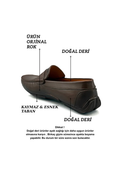 Sermoda Erkek Loafer - Hakiki Deri Rok Loafer Erkek Ayakkabı Kahve