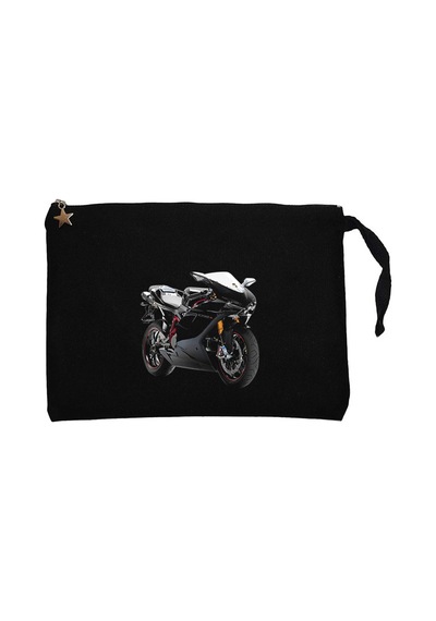 Ducati 1098 Siyah Clutch Astarlı Cüzdan / El Çantası Siyah