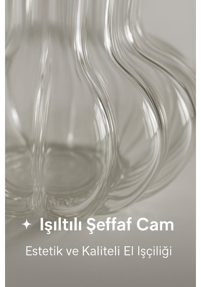 El Yapımı Şeffaf Cam Vazo Papatya, Gül, Lilyum İçin Dekoratif Vazo 12 Cm Diğer