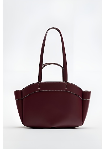 Bordo Shopper Kadın Tote El Ve Omuz Askılı Çantası Bordo