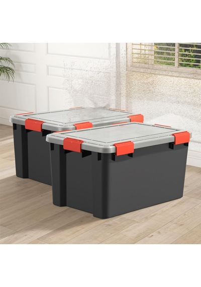 Kutu, Plastik Düzenleyici, 4'lü Set, 50 L, İstiflenebilir, Klipsli Sap, Garaj, Kiler, Tavan Arası - Air Tight Box At- Diğer Kutu, Plastik Düzenleyici, 4'lü Set, 50 L, İstiflenebilir, Klipsli Sap, Garaj, Kiler, Tavan Arası - Air Tight Box At- Diğer