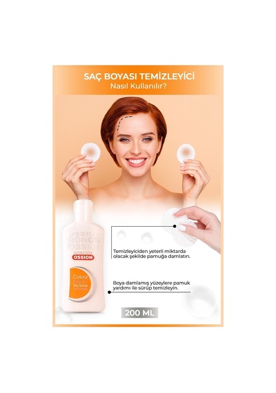 Ossion Saç Boyası Temizleyicisi 200 Ml Beyaz