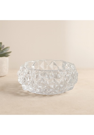 Yuvarlak Cam Küllük 12.8 Cm Diamond Kristal