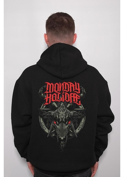 Monday Holidie Holiday Satanist Sweatshirt Unisex Kapüşonlu Hoodie 001