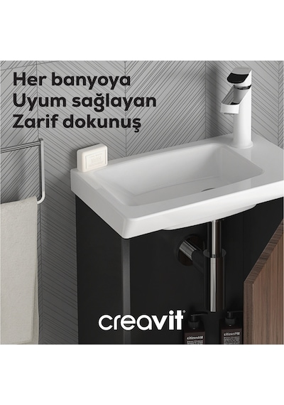 Creavit Lavabo Sifon 33 Cm G1 1/4 Mat Siyah Siyah