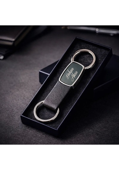 Bk Gift Kişiye Özel İsimli 2120 Tek Taraflı Metal Suni Deri Anahtarlık Lazer Baskılı Şık Anahtarlık Kobitmeyencom36527 Bk Gift