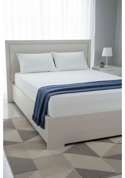 %100 Pamuk Ranforce Premium King Size Lastikli Çarşaf Seti - Beya Beyaz