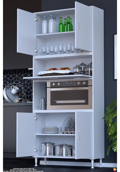 Işıl 100 Cm Mikrodalga/fırın Dolabı Kapaklı Orta Bölmeli Çok Amaçlı Kiler Banyo Dolabı 100x213x32 Cm Beyaz Işıl 100 Cm Mikrodalga/fırın Dolabı Kapaklı Orta Bölmeli Çok Amaçlı Kiler Banyo Dolabı 100x213x32 Cm Beyaz