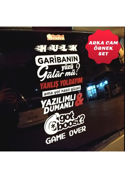 Arka Cam Sticker Seti Oto Sticker Araba Sticker Arka Cam Yazısı