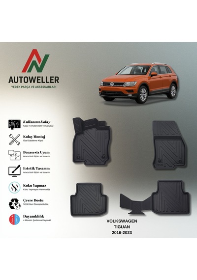 Volkswagen Tiguan 2016-2023 Uyumlu Havuzlu Oto Paspas