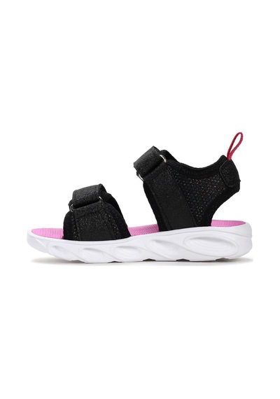 Kiko Kids Kuromi Günlük Işıklı Cırtlı Kız Bebek Sandalet Ayakkabı Siyah
