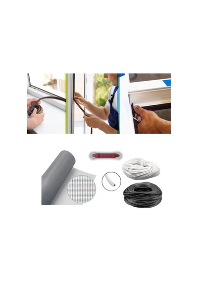 Netpen 3'lü Sineklik Seti 800x100 Cm Tül, 24 Mt. Siyah Conta, Fitil Çekme Aparatı 800x100 Cm