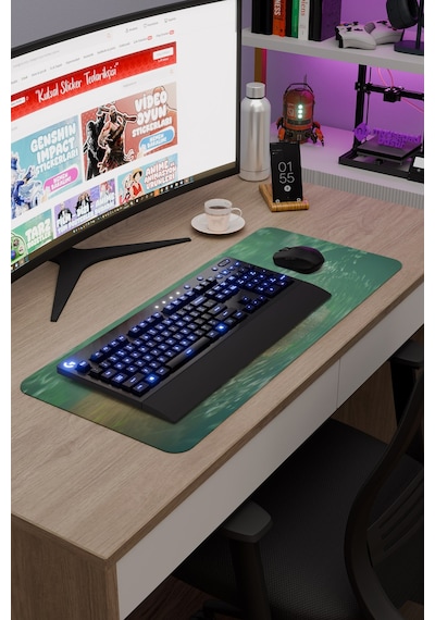 Capybara Kaymaz Dikişli Kauçuk Oyuncu Mousepad V2 - 70x30 Xl Gaming Mouse Pad Fare Altlığı