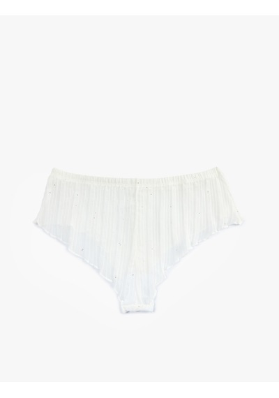 Koton Tül Simli Rahat Kalıp Bridal Hipster Külot Ekru 6slk30143mk