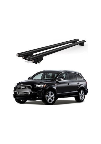 Kanca Audi Q7 2006-2015 Uyumlu Siyah Kilitli Ara Atkı Port Bagaj Tavan Barı
