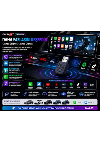 Mini Ultra 5 Kablosuz Carplay & Android Auto Adaptörü Diğer