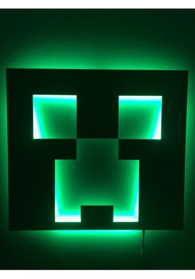 Minecraft Creeper Led Işıklı Tablo