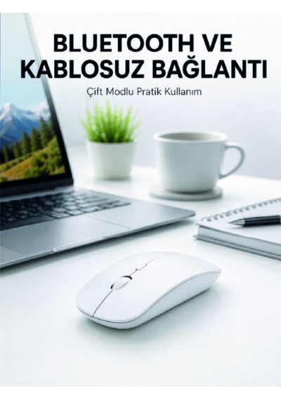 Shnstore Bluetooth Kablosuz Wireless Mouse Şarjlı Sessiz Ergonomik 5000 Dpı Fare Shntknd0720