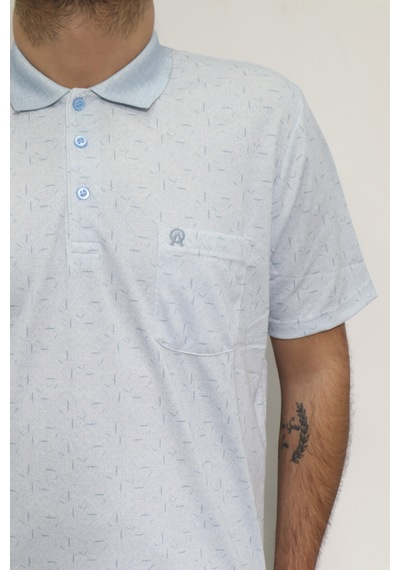 Santa Dmctekstil Erkek Desenli Klasik Kesim Rahat Kalıp Tek Cepli Polo Yaka Düğmeli T-shirt Mavi Santa Dmctekstil Erkek Desenli Klasik Kesim Rahat Kalıp Tek Cepli Polo Yaka Düğmeli T-shirt Mavi
