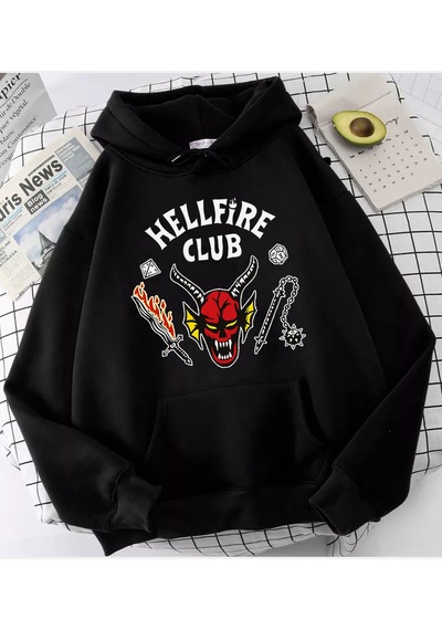 Hellfire Club Stranger Things Kapşonlu Sweatshirt 001