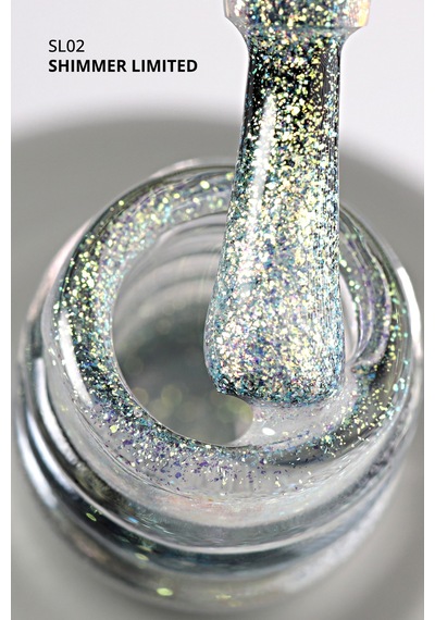 Momo Professional Shimmer Limited Holografik Kalıcı Oje Sl02 Rakı Beyazı Altın Yeşil Simli 10 ML