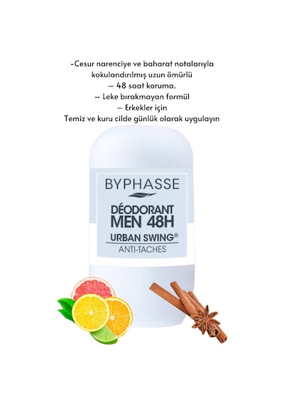 Byphasse Urban Swing 48H Erkek Roll-On Deodorant 50 ML