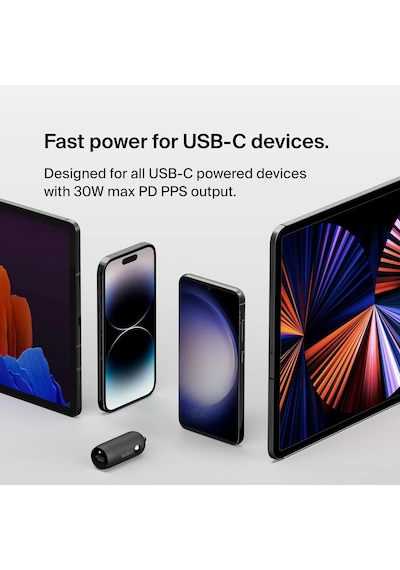 Belkin Boost Charge 30w Usb-c Hızlı Araç Şarj Aleti, Siyah