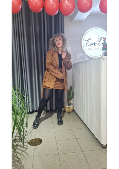 Mylook Premium Süet Astarlı Ceket Taba