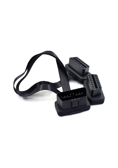 Summer Love 16 Pin Obd 2 Uzatıcı Elm327 Erkekten Çift Dişi Y Ayırıcı Dirsek Obdıı Uzatma Konnektör Kablosu 0,3 M