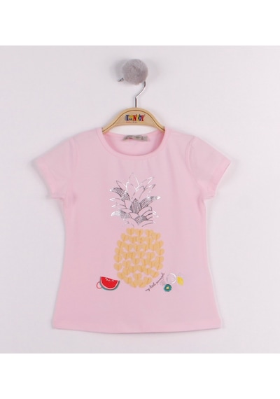 Toontoy Kids Toontoy Kız Çocuk Ananas Baskılı Tişört Pembe