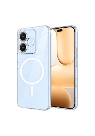 Caseonn Honor 600 Lite 5g Kılıf Magsafe Özellikli Sararmaz Kristal Sert Kapak Şeffaf