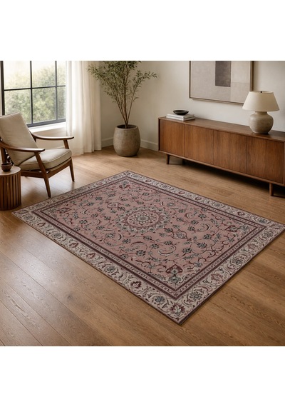 Kartela Halı Suma Halı Jüt Taban Dokuma Halı Gül Kurusu - 60 X 90 Cm