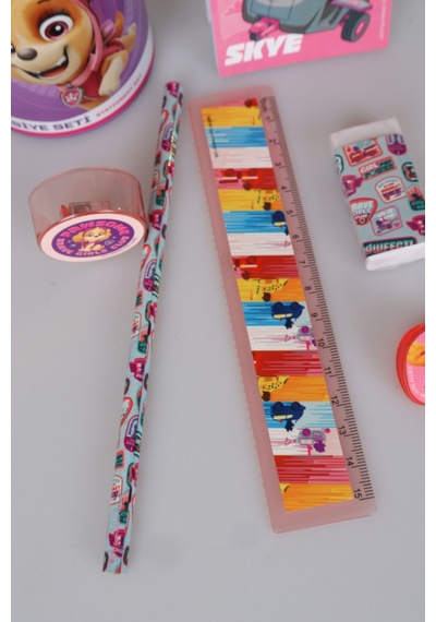 X Dekomus Lisanslı Paw Patrol Pink Paws Collection 7'li Kırtasiye Seti Metal Kalemlik,not Defteri,kurşun Kalem,cetvel,silgi,kalemtraş,ataç Seti Diğer