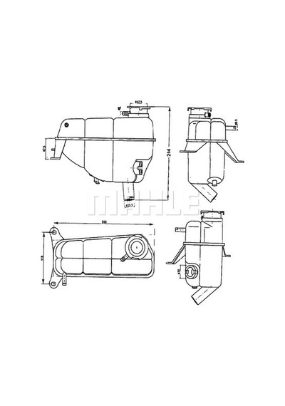 KNECHT CRT121000S Yedek Su Deposu (214×250×118) W124 S124 C124 E 200 E 220 E 280 M 111.940 (Eno:8Ma376755171)