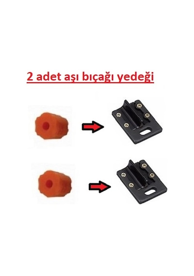 4 Lü Aşı Makası Yedek Bıçak+Tampon Omega Tip Seti