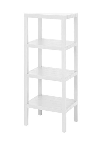 4 Katlı Plastik Çok Amaçlı Banyo, Balkon Düzenleyici Saksılık Kitaplık, Beyaz, 29x38x100 Cm Mtfks-om-2115-4lu